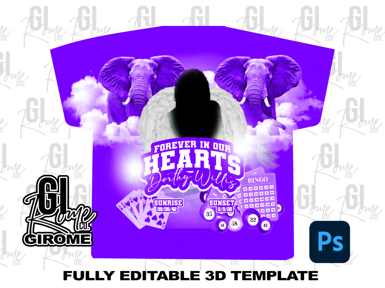 RIP4 Shirt Template Digital File Photoshop Template Editable