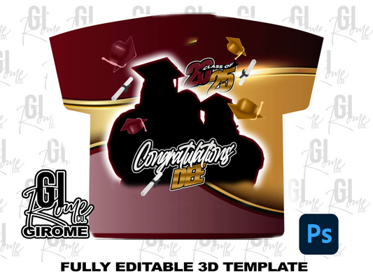 GRAD 3D Shirt Template Digital File Photoshop Template Editable