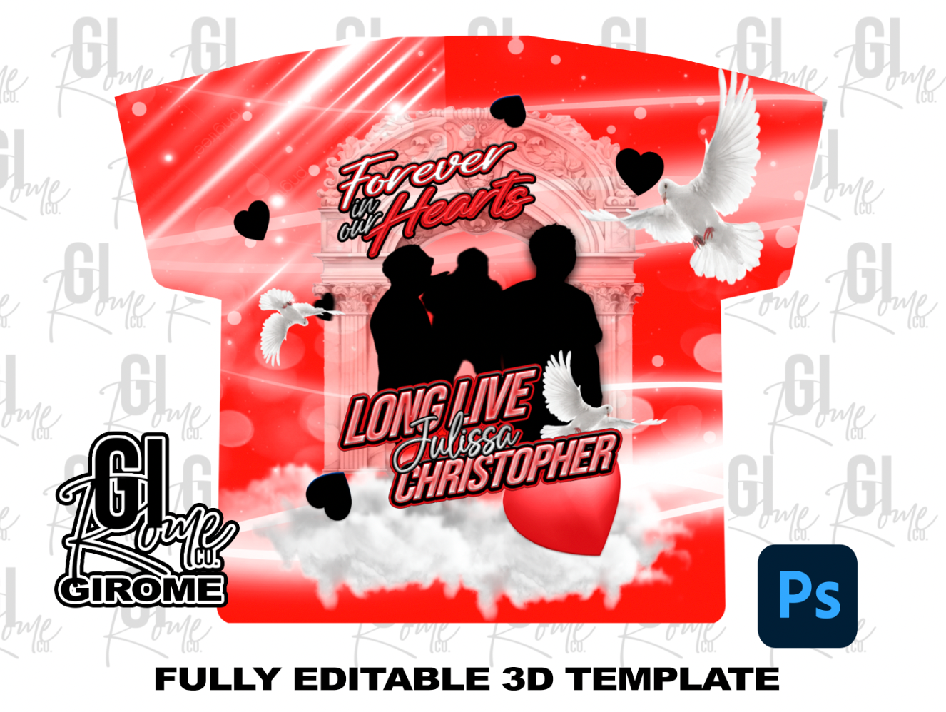 RIP1 Shirt Template Digital File Photoshop Template Editable